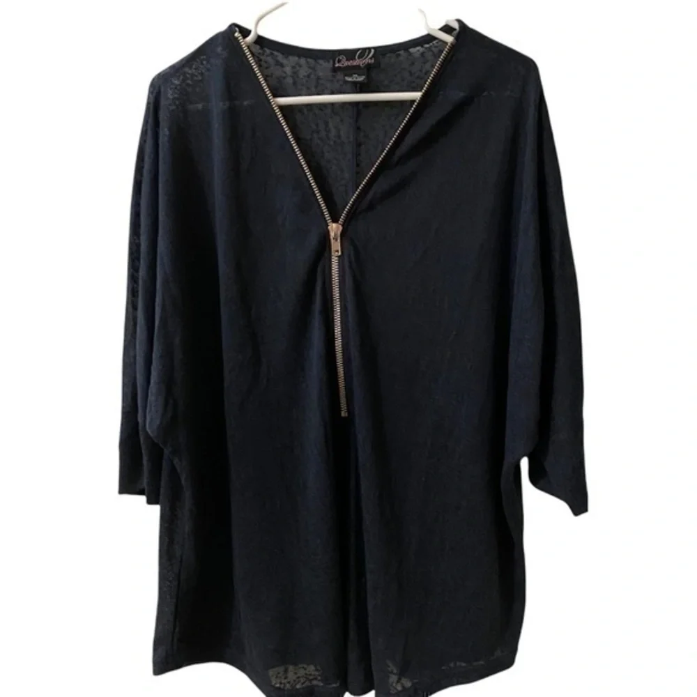 Questions Burn Out Top/Blouse Women Size 3X NWOT